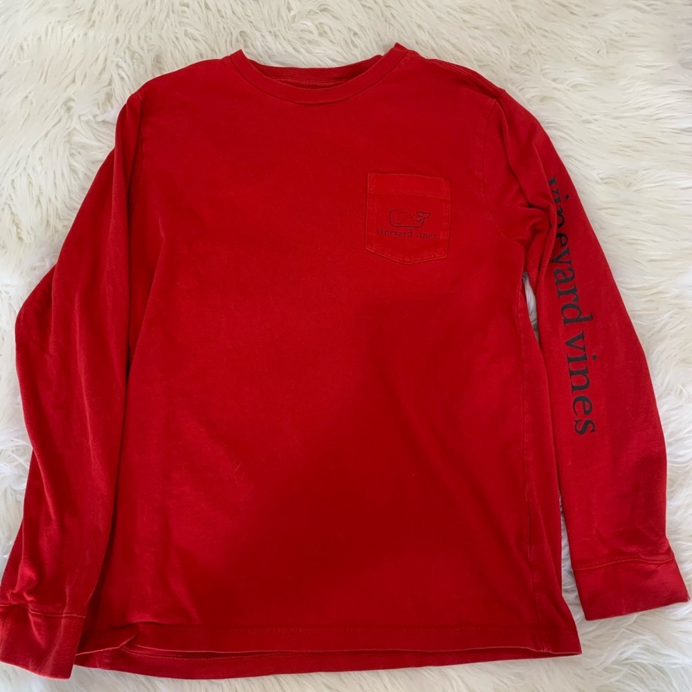 Boys Vineyard Vines Red Long Sleeve Tee. Size M‎ (12-14) (384)